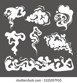 Cartoon Smoke Game Isolated White Vector Graphic Design Isolated Illustration Set