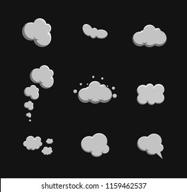 Cartoon smoke set vector. Smoke bubble