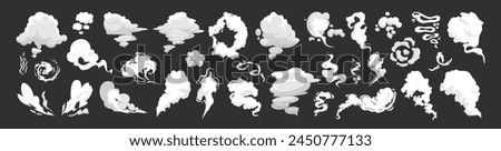 Cartoon smoke set. Vector smoke set special effects template