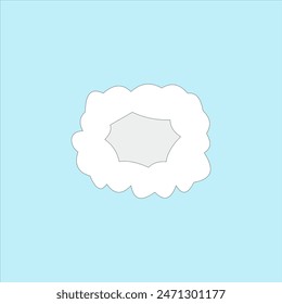 Cartoon smoke vector illustration on blue background. Explosion cloud