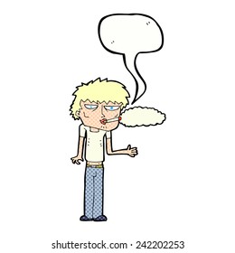 cartoon smoker with speech bubble