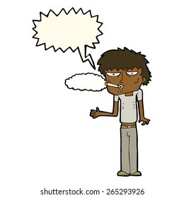cartoon smoker with speech bubble