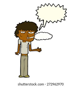 cartoon smoker with speech bubble