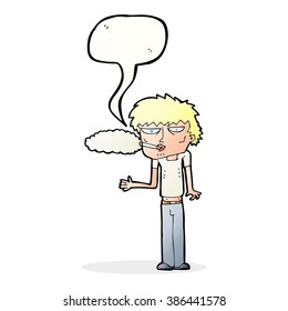 cartoon smoker with speech bubble