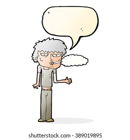 cartoon smoker with speech bubble