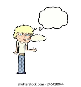 cartoon smoker with thought bubble