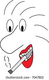 cartoon is smoking
