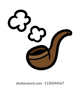 Cartoon Smoking Pipe Illustration