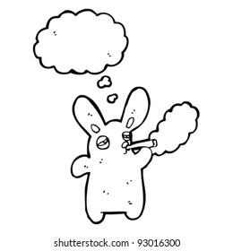 cartoon smoking rabbit