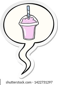 cartoon smoothie with speech bubble sticker