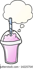 tira suave de dibujos animados con burbuja de pensamiento en un estilo de gradiente suave