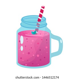 Cartoon smoothies.Berry smoothie. Organic fruit shake smoothie. 