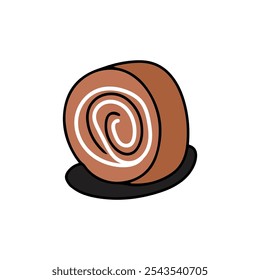 cartoon snack or dessert. roll cakes, bread, puding