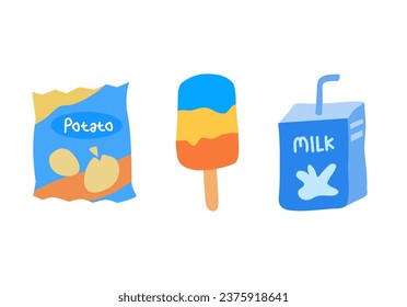 comida para picar. ilustración vectorial