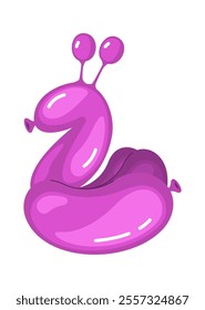 Cartoon snail from balloon vector illustration