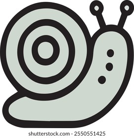 Cartoon Snail Illustration, a simple, cartoon-style illustration of a snail. The snail is depicted with a large, spiral shell that has three concentric circles