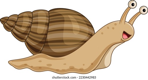 Cartoon-Schnecke einzeln auf weißem Hintergrund