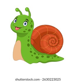 Cartoon snail isolated on white background