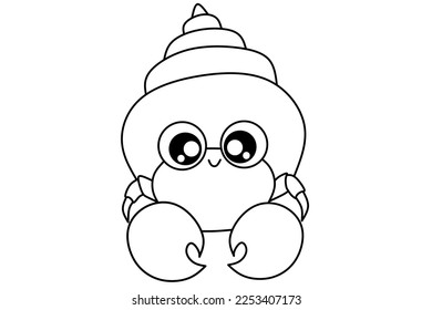 cartoon snail outline image for coloring book