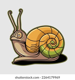 cartoon snail sad image vector