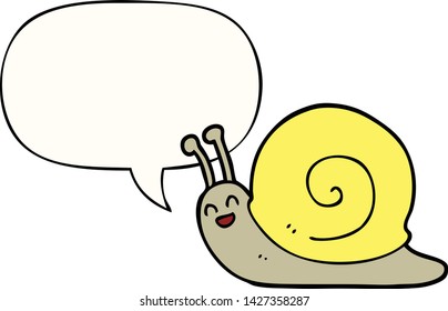 cartoon snail with speech bubble