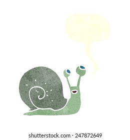 cartoon snail with speech bubble