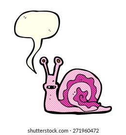 cartoon snail with speech bubble