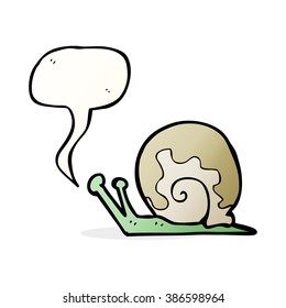 cartoon snail with speech bubble