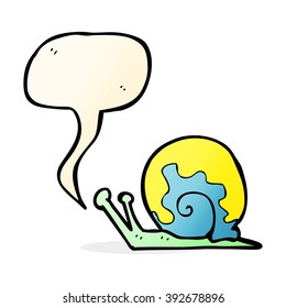cartoon snail with speech bubble