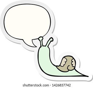 cartoon snail with speech bubble sticker
