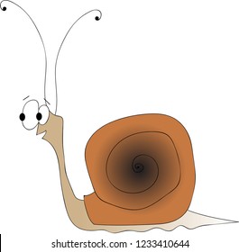 Cartoon snail surprised.
