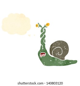 Cartoon-Schnecke mit Gedankenblase