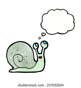 cartoon snail with thought bubble