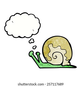 cartoon snail with thought bubble