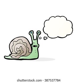 cartoon snail with thought bubble