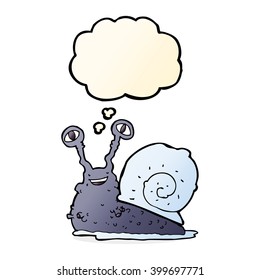 cartoon snail with thought bubble