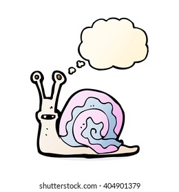 cartoon snail with thought bubble