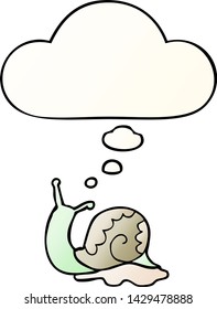 cartoon snail with thought bubble in smooth gradient style