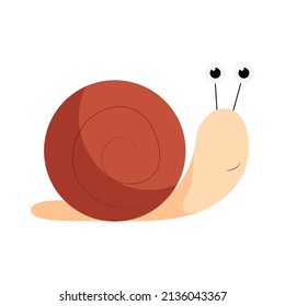 Cartoon snail. Vector illustration. Cute character for kids book