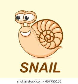 Cartoon snail vector illustration isolated. nature animal.