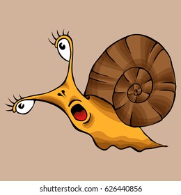 cartoon snail with weird face