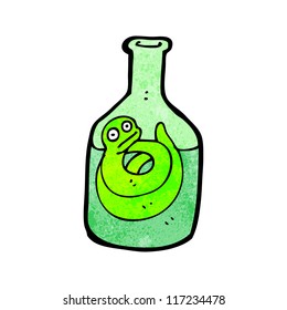 Kartoonschlange in Flasche