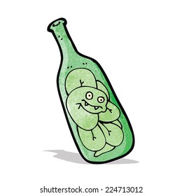 Kartoonschlange in Flasche