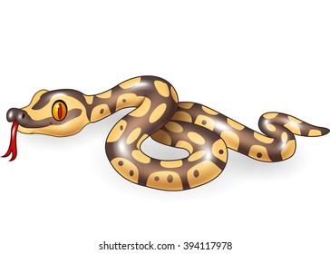 Cartoon snake character isolated on white background