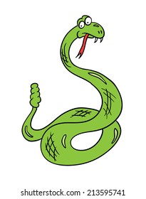 cartoon snake, contour vector illustration