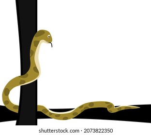 cartoon snake couple green animal cute reptile isolated vector illustration