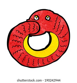 cartoon snake eating own tail