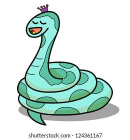 cartoon snake hand drawn symbol of the new year 2013 illustration
