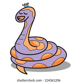 cartoon snake hand drawn symbol of the new year 2013 illustration