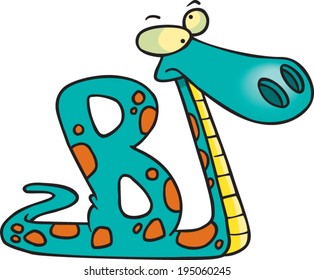 cartoon snake making the letter B